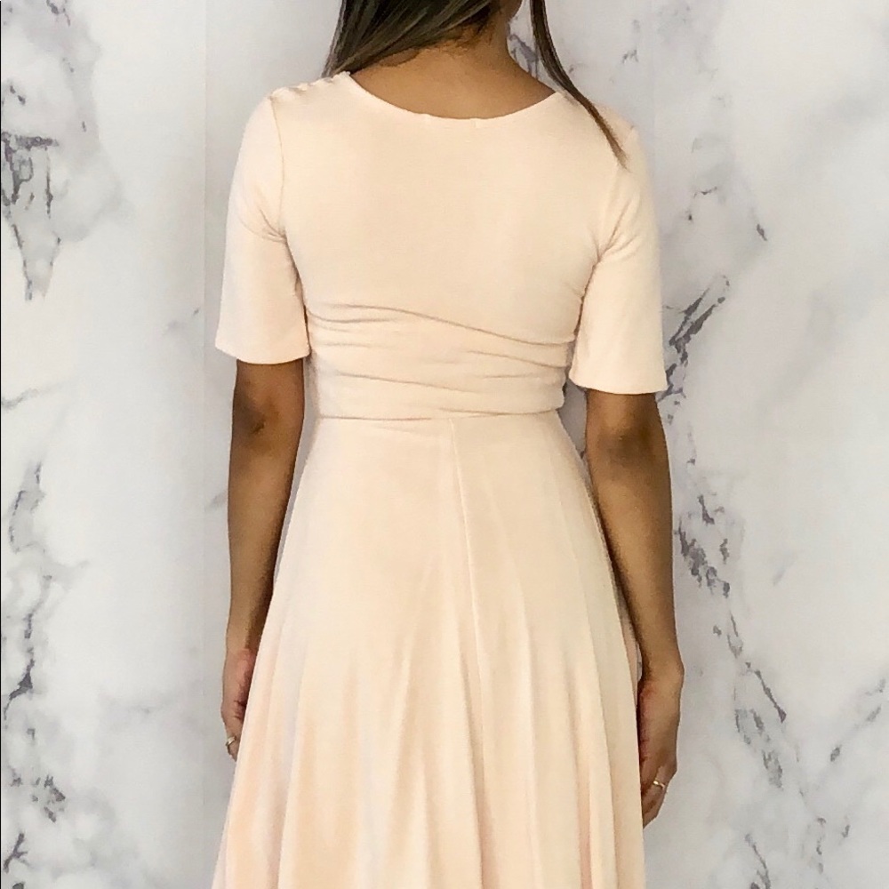 Peach Pink Flared Dress - Picture 3 of 3
